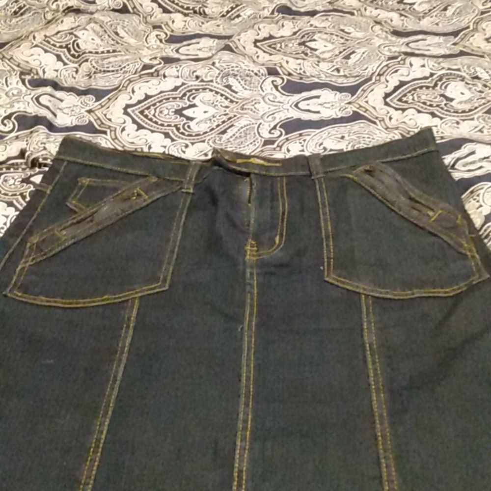 Blue jean maxi skirt